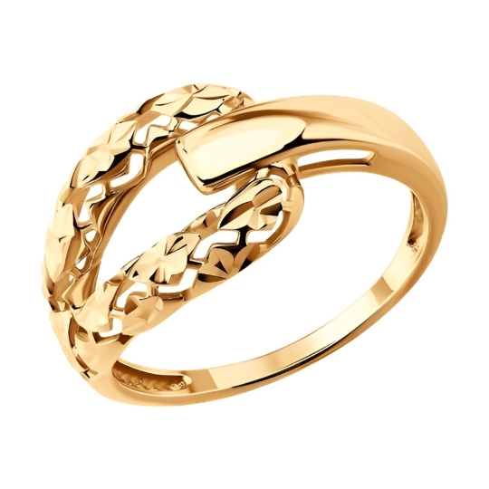 Кольцо из золота с топазом и фианитами