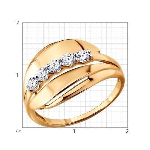 Кольцо из золота с фианитами