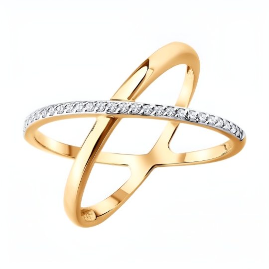 Кольцо из золота с фианитом