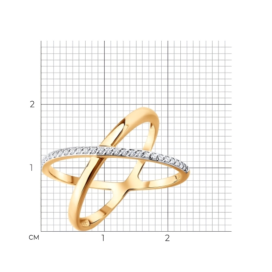 Кольцо из золота с фианитами