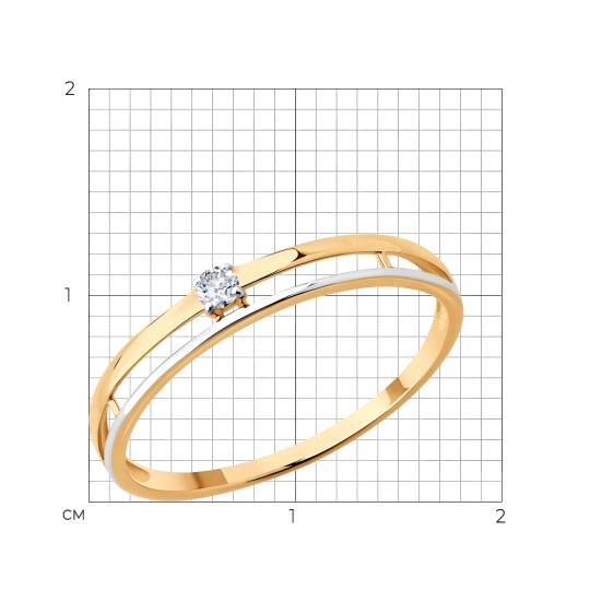 Кольцо из золота с фианитом