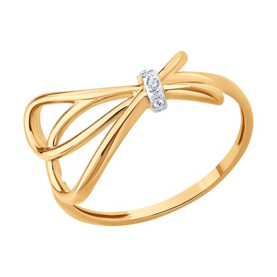 Кольцо из золота с танзанитом и фианитами