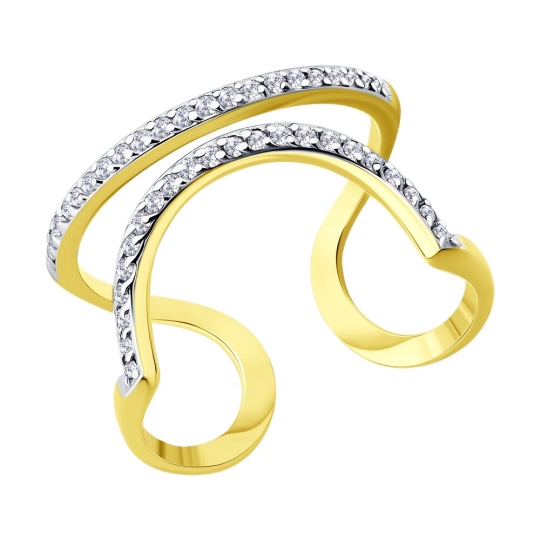 Кольцо из золота с фианитами