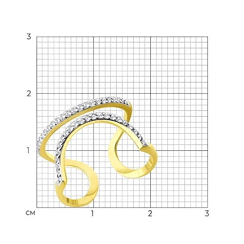 Кольцо из золота с фианитами