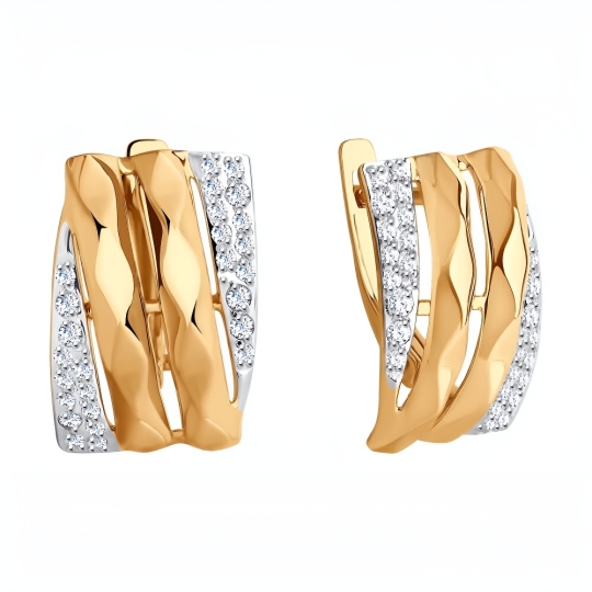 Серьги из золота с фианитами