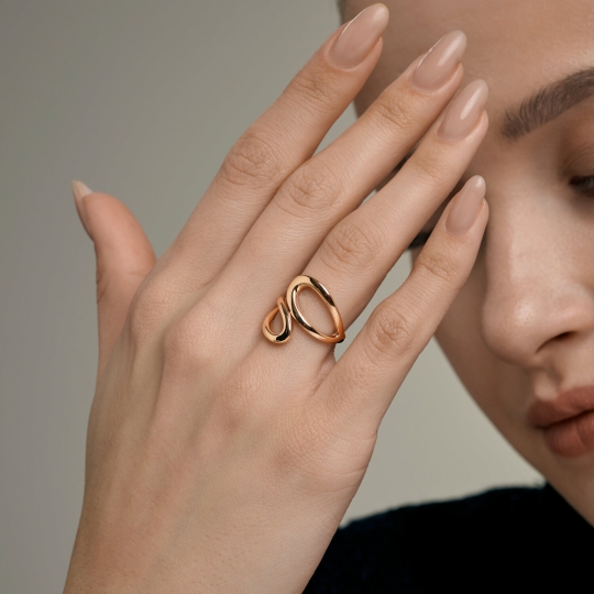 Кольцо из золота с фианитами