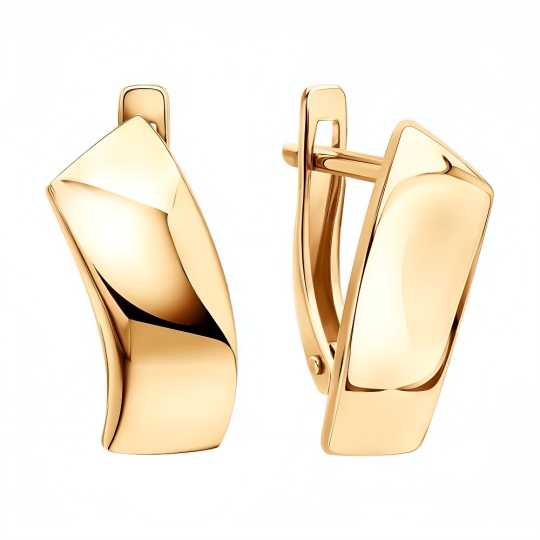 Серьги из золота с выращенными бриллиантами