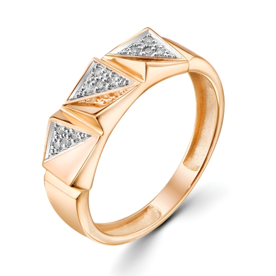 Кольцо из золота с бриллиантами и сапфирами