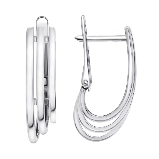 Серьги из серебра с ситаллами и фианитами