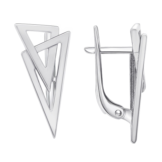 Серьги из серебра с ювелирными кристаллами