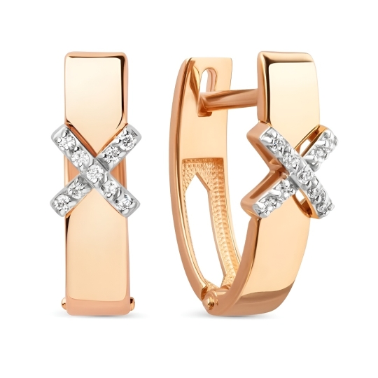 Серьги из золота с фианитами