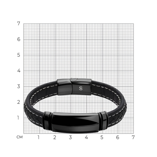 Браслет из кожи со вставками из стали