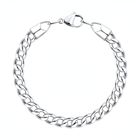 Браслет из кожи со вставками из стали