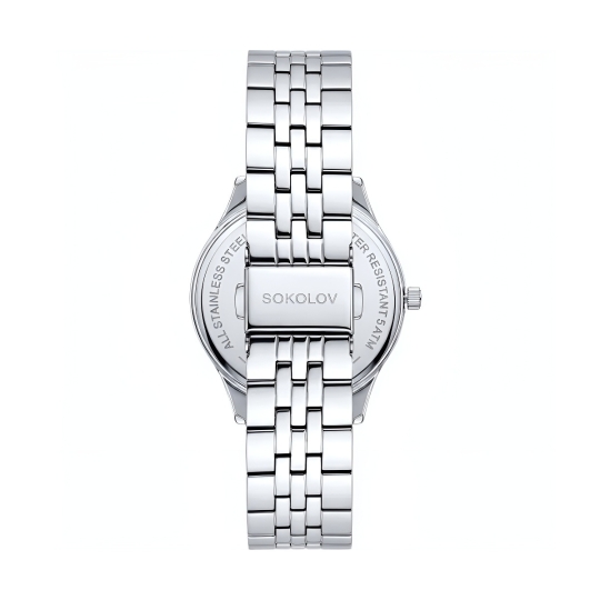 Женские стальные часы с фианитами