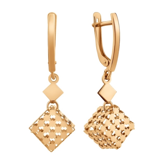 Серьги из золота с фианитами