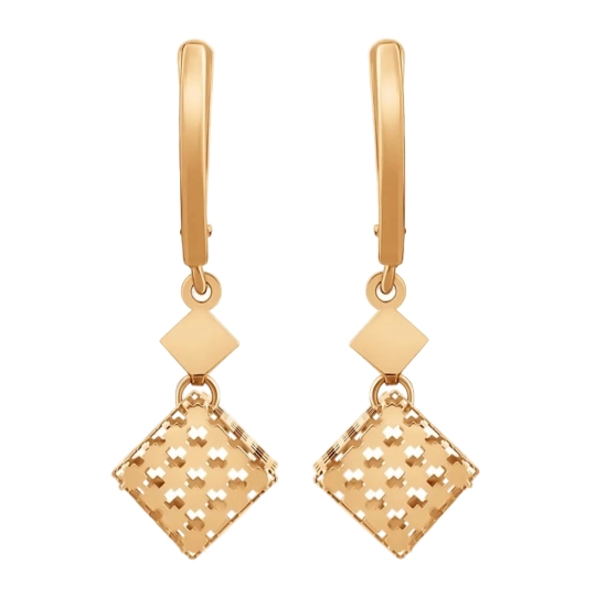 Серьги из золота с фианитами