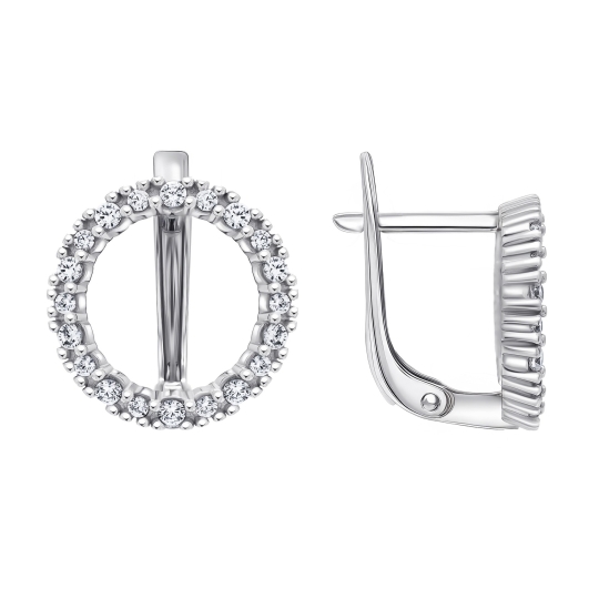 Серьги из серебра с фианитами