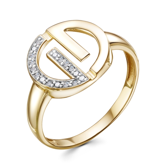 Кольцо из белого золота с фианитами