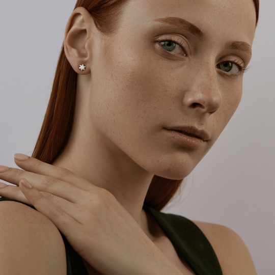 Серьги из серебра с фианитами