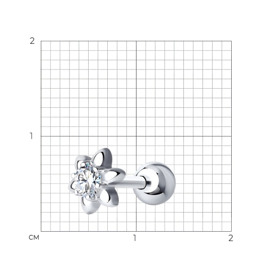 Серьги из серебра с фианитами