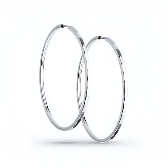 Одиночная серьга из серебра с фианитами "Змея"