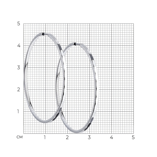 Одиночная серьга из серебра с фианитами "Змея"
