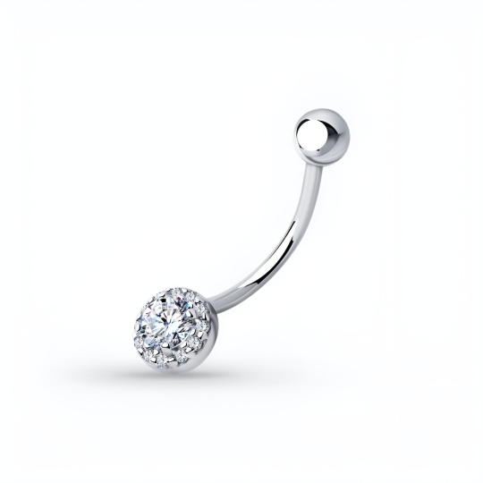 Пирсинг для носа из серебра с фианитом