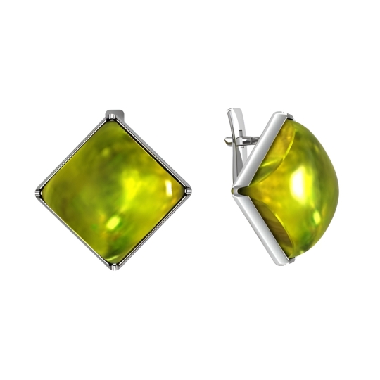 Серьги из серебра с фианитами