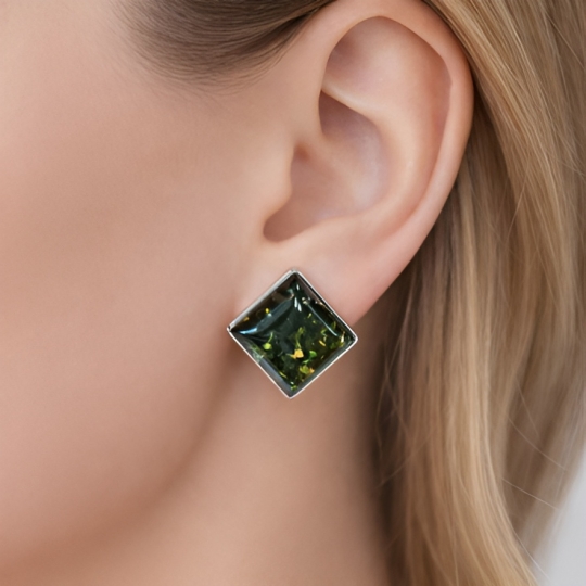 Серьги из серебра с фианитами