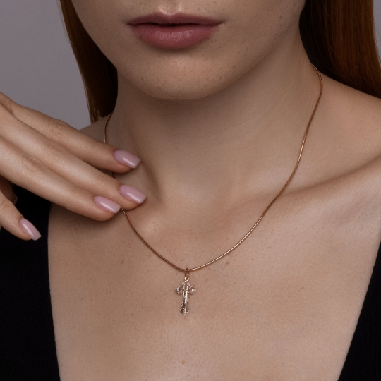 Подвеска-крест из золота с бриллиантами