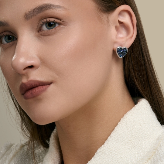 Колье из серебра с кристальной тканью