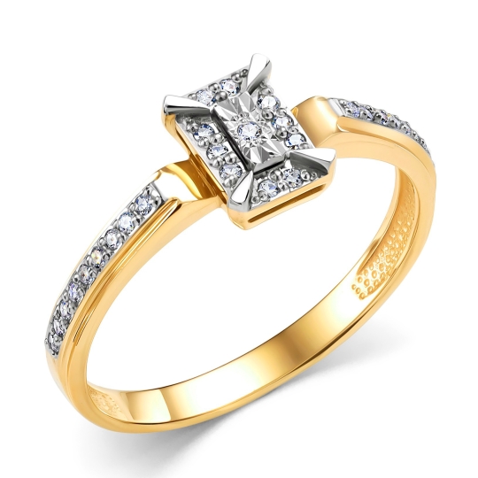 Серьги из лимонного золота с бриллиантами