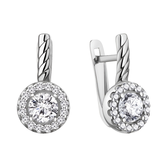 Серьги из серебра с ювелирными кристаллами