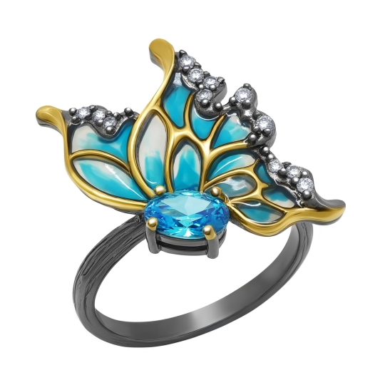 Кольцо из серебра с ювелирным кристаллом