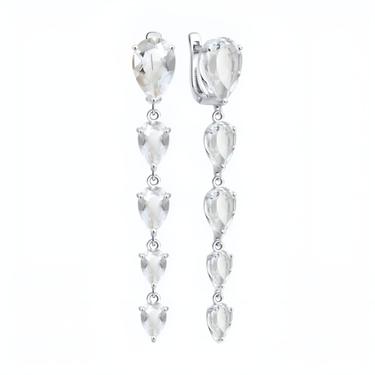 Серьги из серебра с фианитами