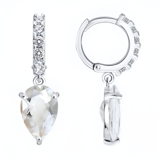 Серьги из серебра с бриллиантами