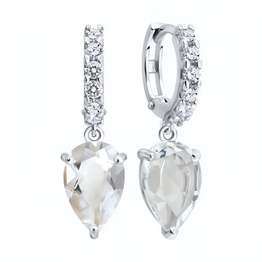 Серьги из серебра с бриллиантами
