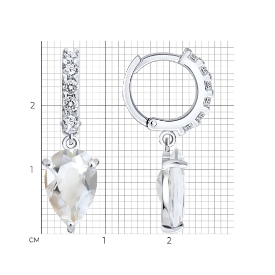 Серьги из серебра с бриллиантами