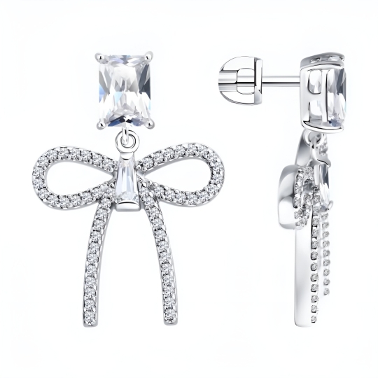 Серьги из серебра с ониксами