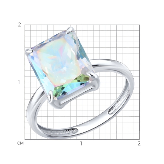 Кольцо из серебра с ювелирным кристаллом