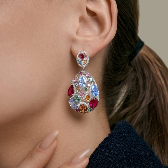 Серьги из серебра с горным хрусталем