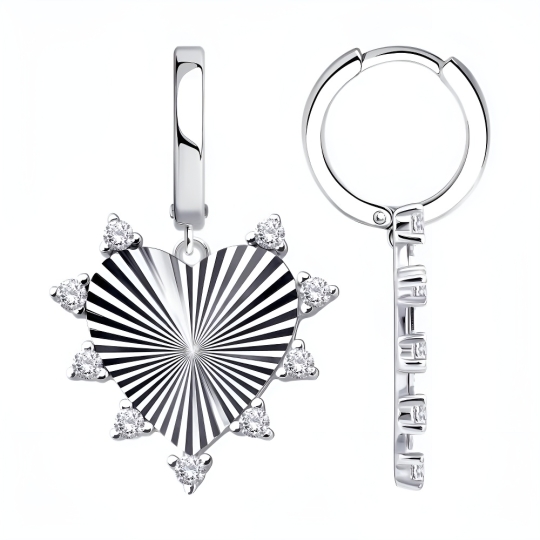 Серьги из серебра с кварцем