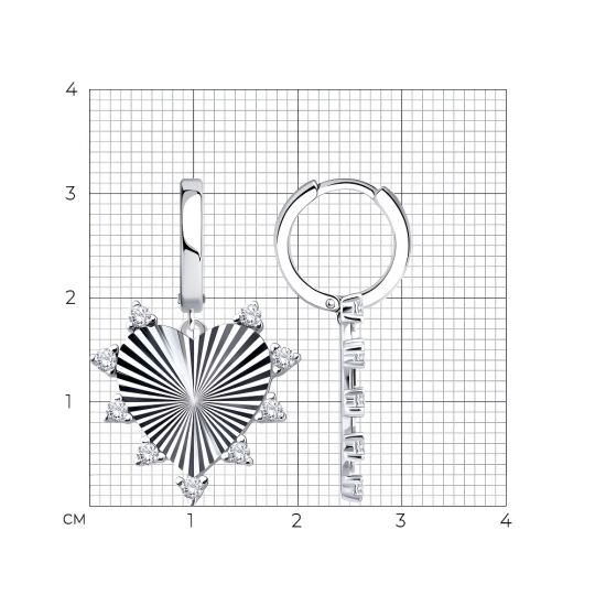 Серьги из серебра с кварцем