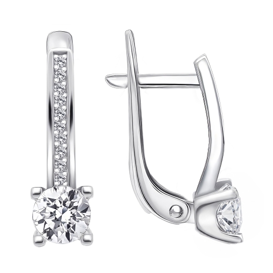 Серьги из серебра с бриллиантами