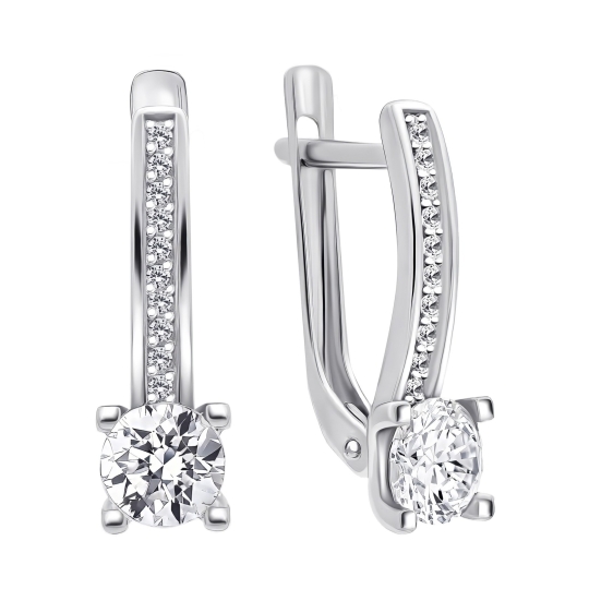 Серьги из серебра с бриллиантами
