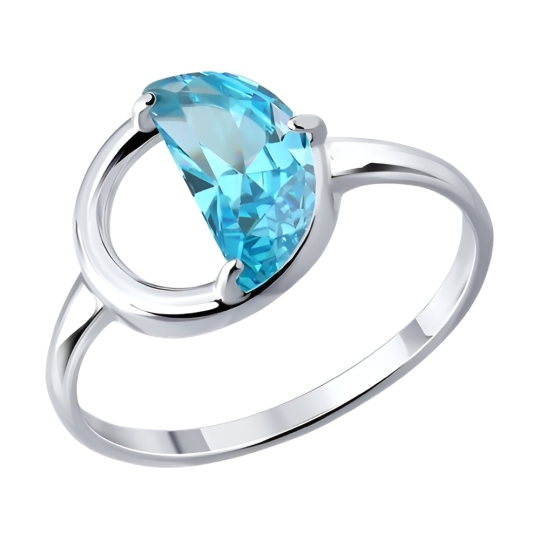 Серьги из серебра с фианитами