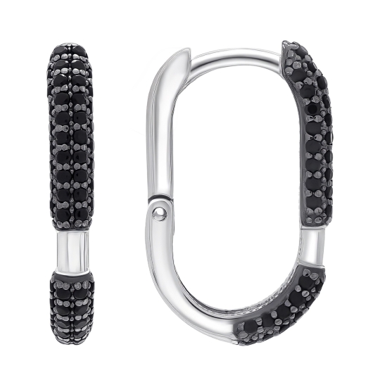 Серьги из серебра с фианитами 