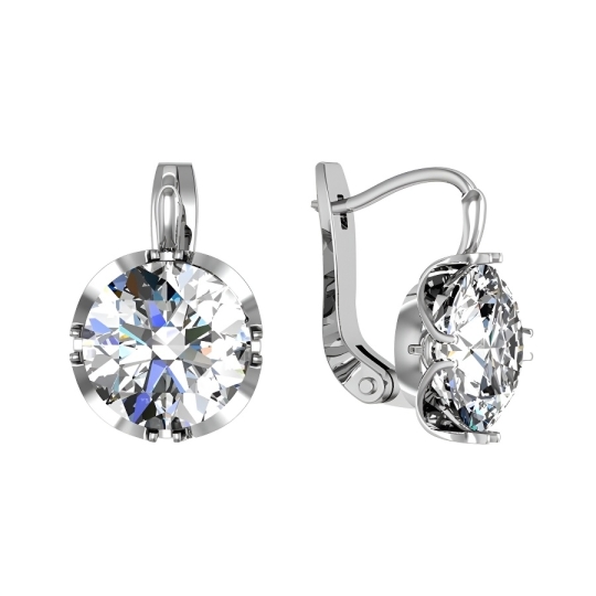 Серьги из серебра с фианитами