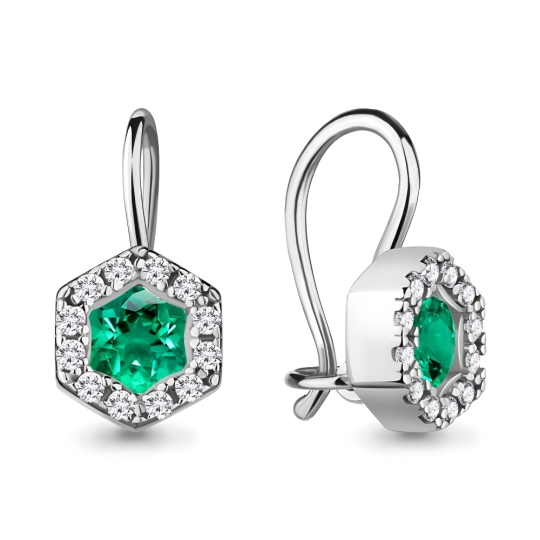Серьги из серебра с фианитами