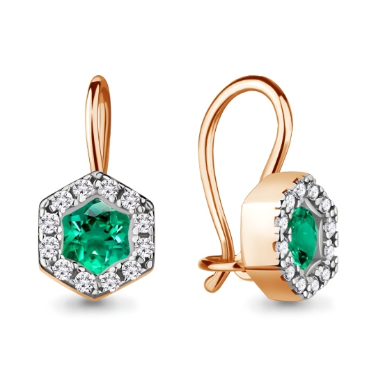 Серьги из серебра с фианитами